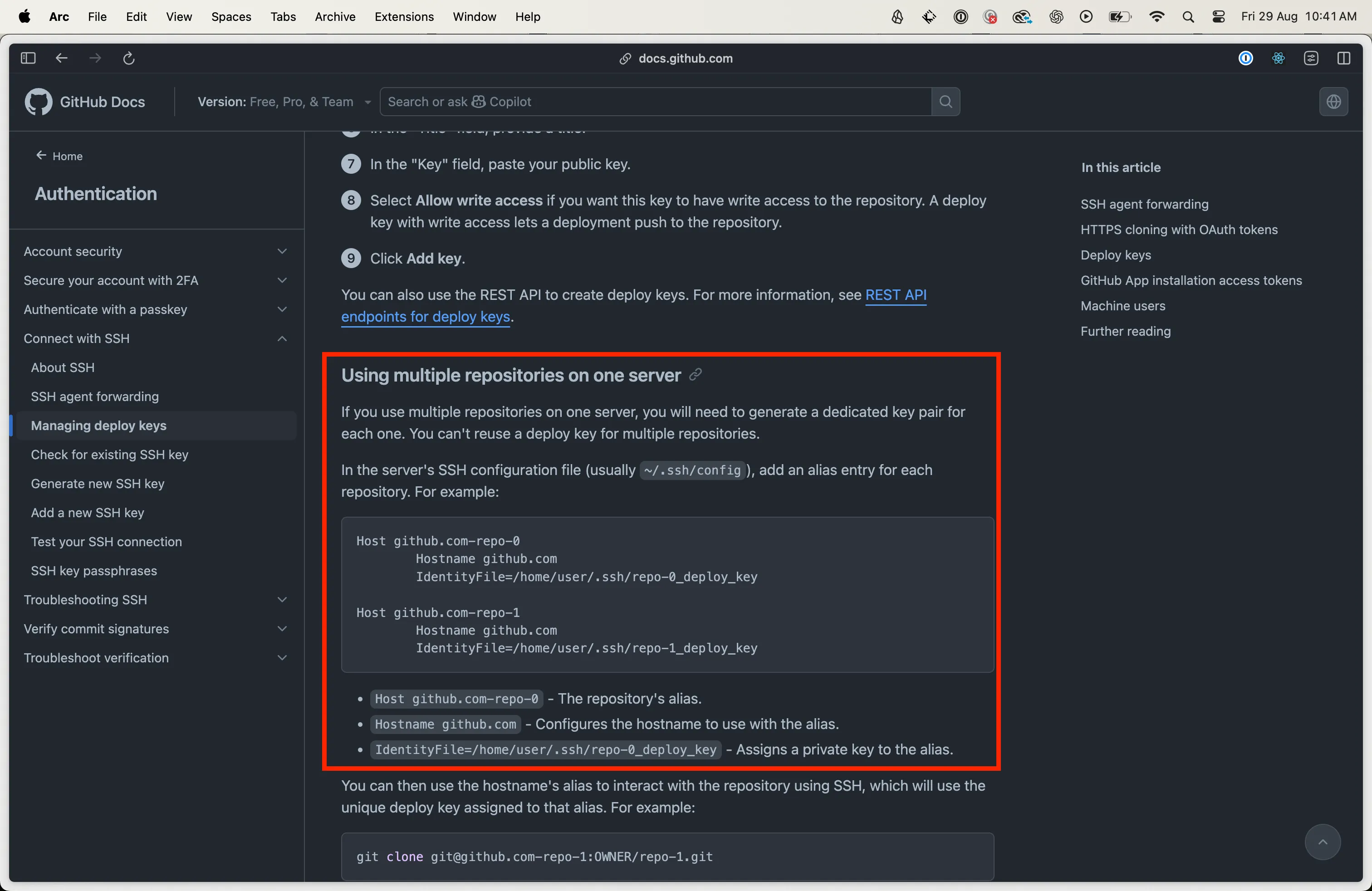 Using multiple repositories on a single server