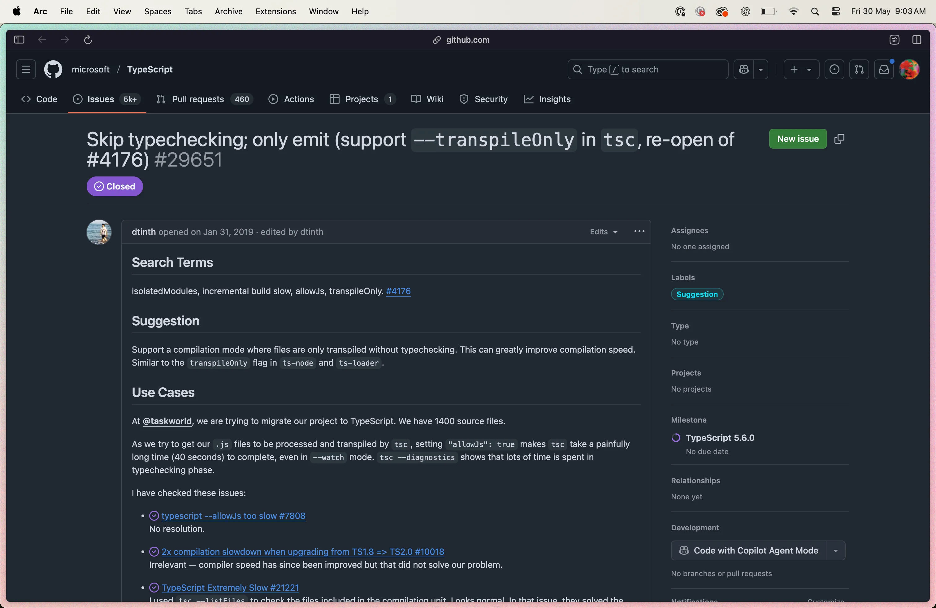 transpileOnly flag for TypeScript
